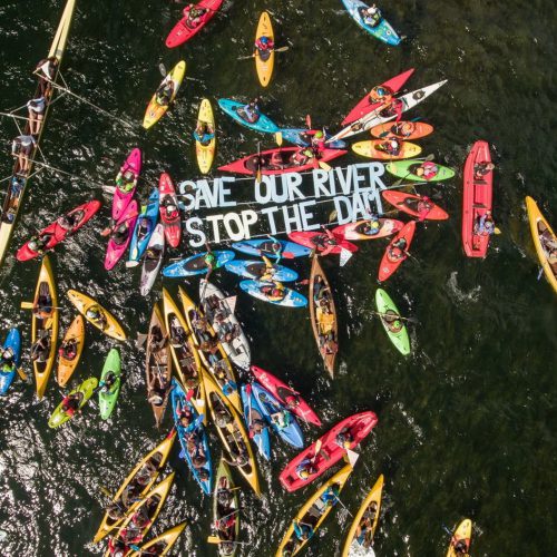 About 150 paddlers opened the Balkan Rivers Tour in Slovenia, © by Matic Oblak